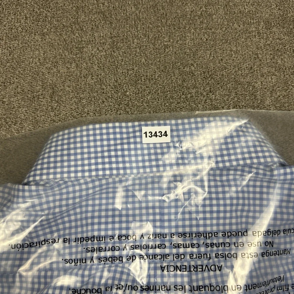 Ralph Lauren Mens Shirt XL Button Down Blue White Gingham Picnic Check Casual